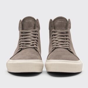 NWT Cu4tro Men's Norris Sued Leather Taupe High-Top Sneakers Size 7.5